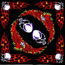 New Design Fashion Hip Hop 100% Cotton Skull Bandana Square Scarf Black Paisley Bicycle Headband For Women/Men/Boys/Girls AExp