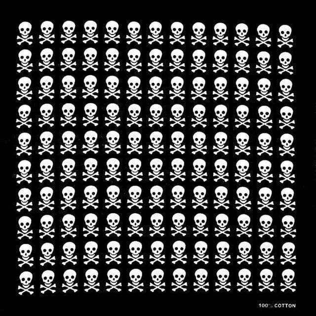 New Design Fashion Hip Hop 100% Cotton Skull Bandana Square Scarf Black Paisley Bicycle Headband For Women/Men/Boys/Girls AExp