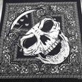 New Design Fashion Hip Hop 100% Cotton Skull Bandana Square Scarf Black Paisley Bicycle Headband For Women/Men/Boys/Girls AExp