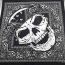 New Design Fashion Hip Hop 100% Cotton Skull Bandana Square Scarf Black Paisley Bicycle Headband For Women/Men/Boys/Girls AExp