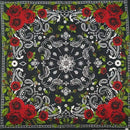 New Design Fashion Hip Hop 100% Cotton Skull Bandana Square Scarf Black Paisley Bicycle Headband For Women/Men/Boys/Girls AExp