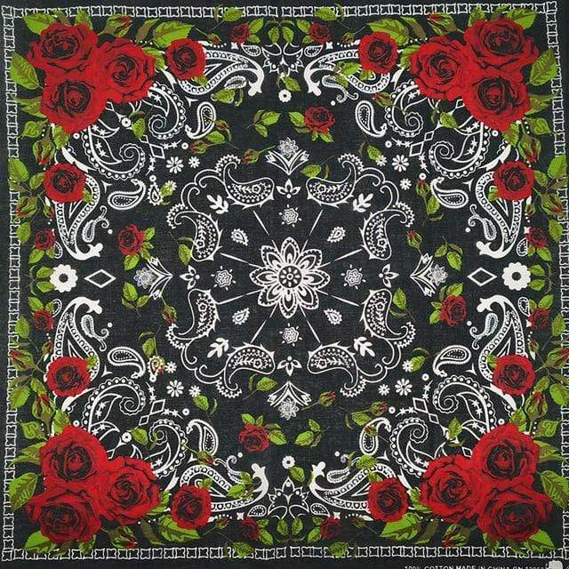 New Design Fashion Hip Hop 100% Cotton Skull Bandana Square Scarf Black Paisley Bicycle Headband For Women/Men/Boys/Girls AExp