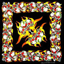 New Design Fashion Hip Hop 100% Cotton Skull Bandana Square Scarf Black Paisley Bicycle Headband For Women/Men/Boys/Girls AExp