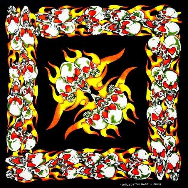 New Design Fashion Hip Hop 100% Cotton Skull Bandana Square Scarf Black Paisley Bicycle Headband For Women/Men/Boys/Girls AExp