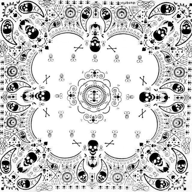 New Design Fashion Hip Hop 100% Cotton Skull Bandana Square Scarf Black Paisley Bicycle Headband For Women/Men/Boys/Girls AExp