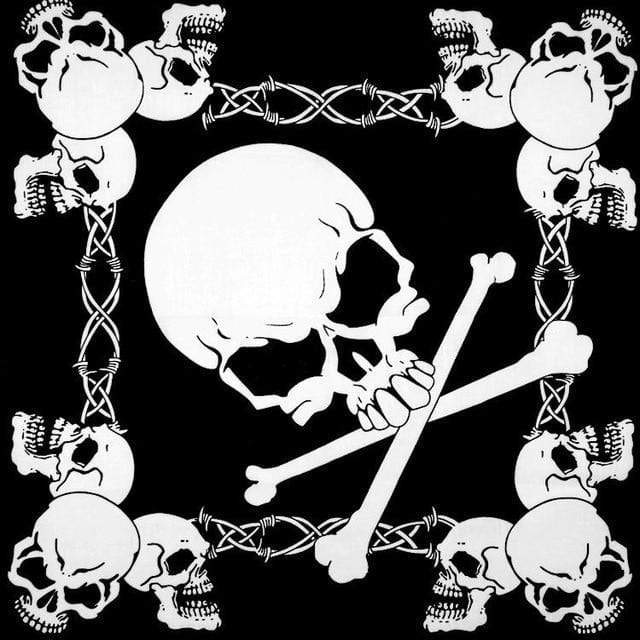 New Design Fashion Hip Hop 100% Cotton Skull Bandana Square Scarf Black Paisley Bicycle Headband For Women/Men/Boys/Girls AExp