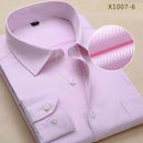New Design Twill Cotton Pure Color Business Formal Dress Shirt For Men-X1007 6 pink twill-XXS-JadeMoghul Inc.