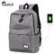 New Design: USB Charging Men's Backpacks Male Casual Travel Bag-Gray-China-L31cm W14cm H45cm-JadeMoghul Inc.