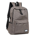 New Design: USB Charging Men's Backpacks Male Casual Travel Bag-Khaki-China-L31cm W14cm H45cm-JadeMoghul Inc.