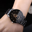 New Design Women Watch / Round Dial Stainless Steel Quartz Wrist Watch-Q1293 MEN-JadeMoghul Inc.