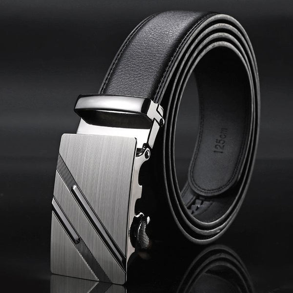 Men's Black Leather Casual Black Leather Belt Long Belts for Plus Size Men Belts