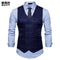 New Double Breasted Men Vest - Slim Fit Sleeveless Waistcoat-Navy-S-JadeMoghul Inc.