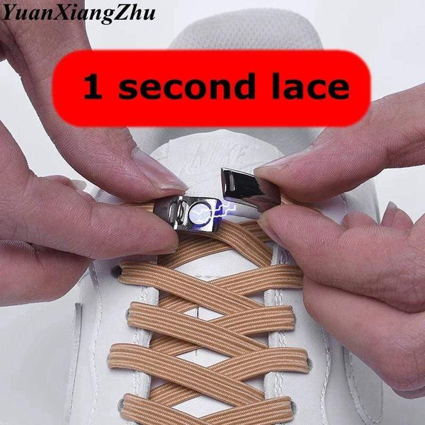 New Elastic Magnetic Locking ShoeLaces Quick No Tie Shoe laces Kids Adult Unisex Shoelace Sneakers Shoe Laces Strings JadeMoghul Inc. 