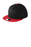 New Era - Flat Bill Snapback Cap. NE400-Caps-Black/ Scarlet-OSFA-JadeMoghul Inc.