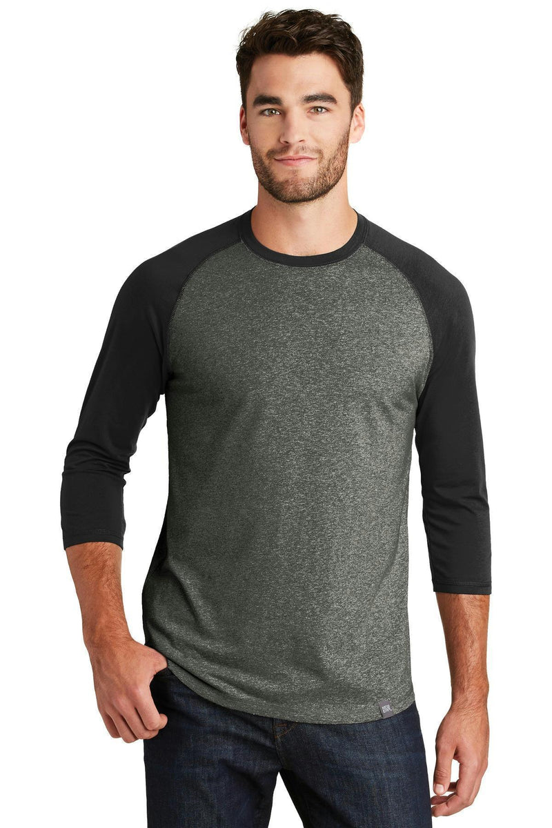 New Era Heritage Blend3/4-Sleeve Baseball Raglan Tee. NEA104-T-shirts-Black/ Black Twist-4XL-JadeMoghul Inc.