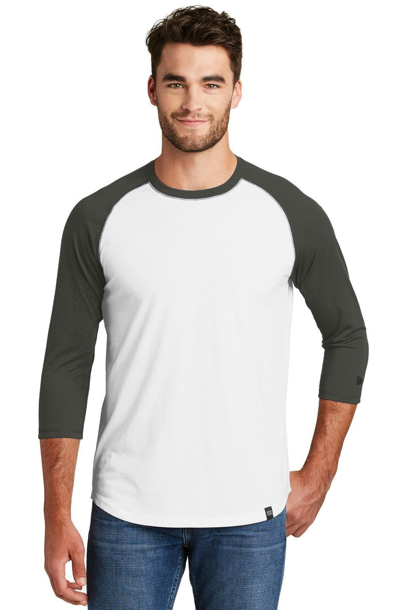 New Era Heritage Blend3/4-Sleeve Baseball Raglan Tee. NEA104-T-shirts-Graphite/ White-4XL-JadeMoghul Inc.