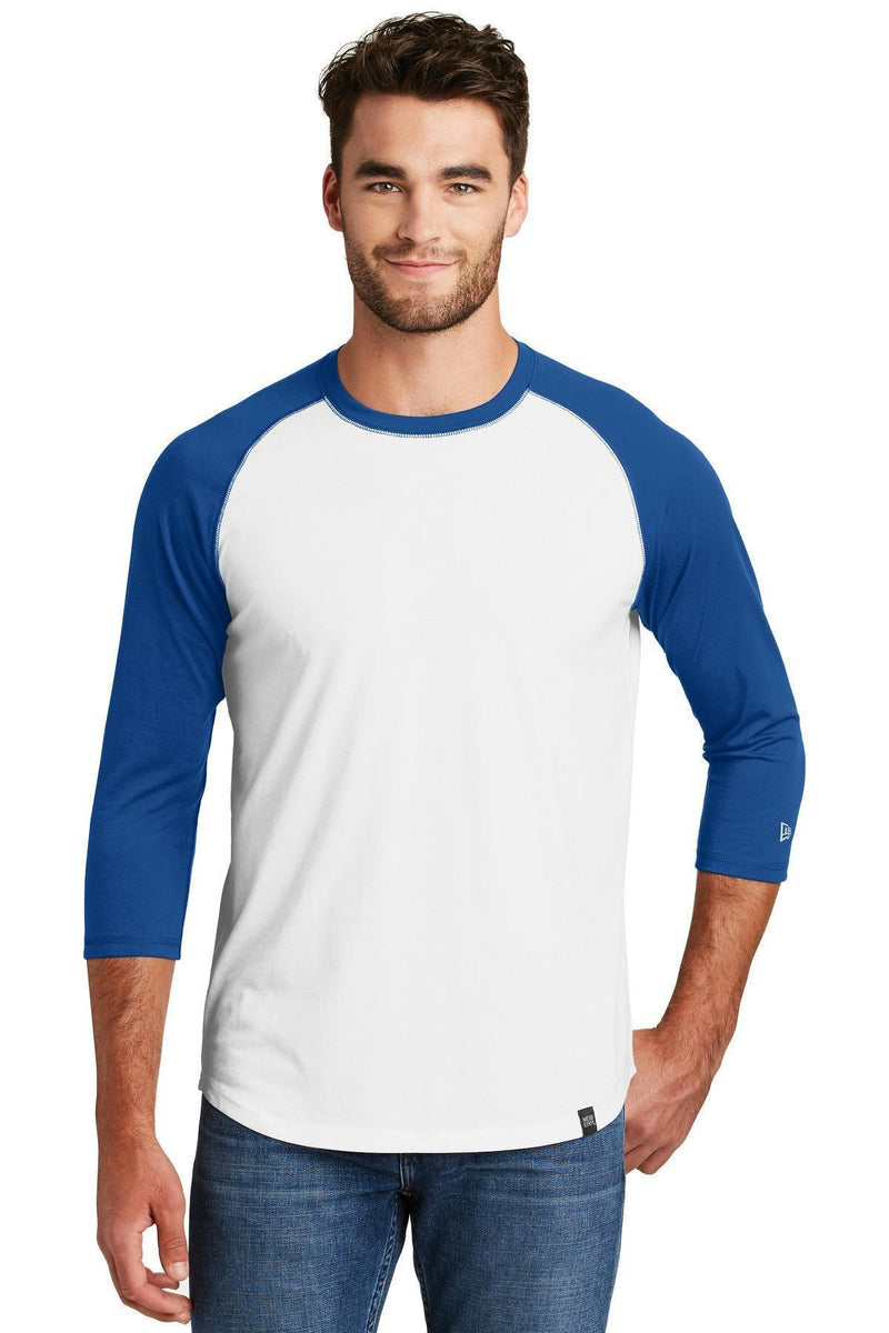 New Era Heritage Blend3/4-Sleeve Baseball Raglan Tee. NEA104-T-shirts-Royal/ White-4XL-JadeMoghul Inc.