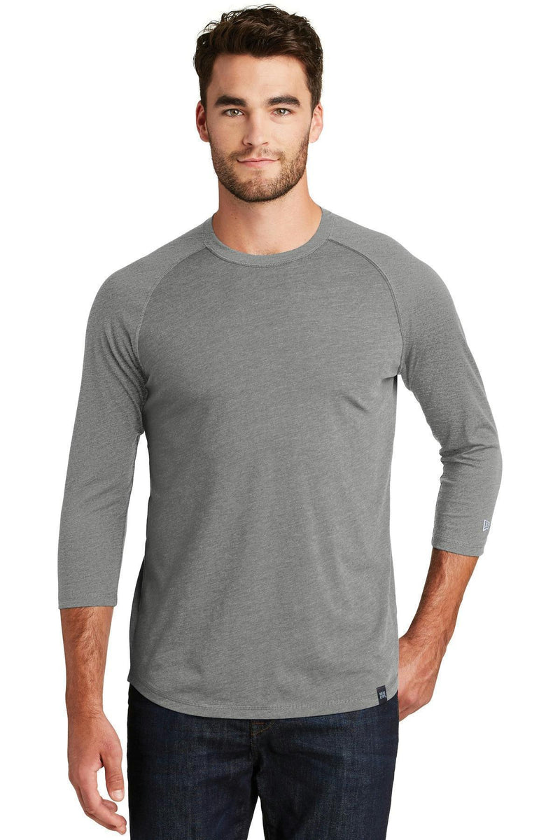 New Era Heritage Blend3/4-Sleeve Baseball Raglan Tee. NEA104-T-shirts-Shadow Grey Heather-4XL-JadeMoghul Inc.