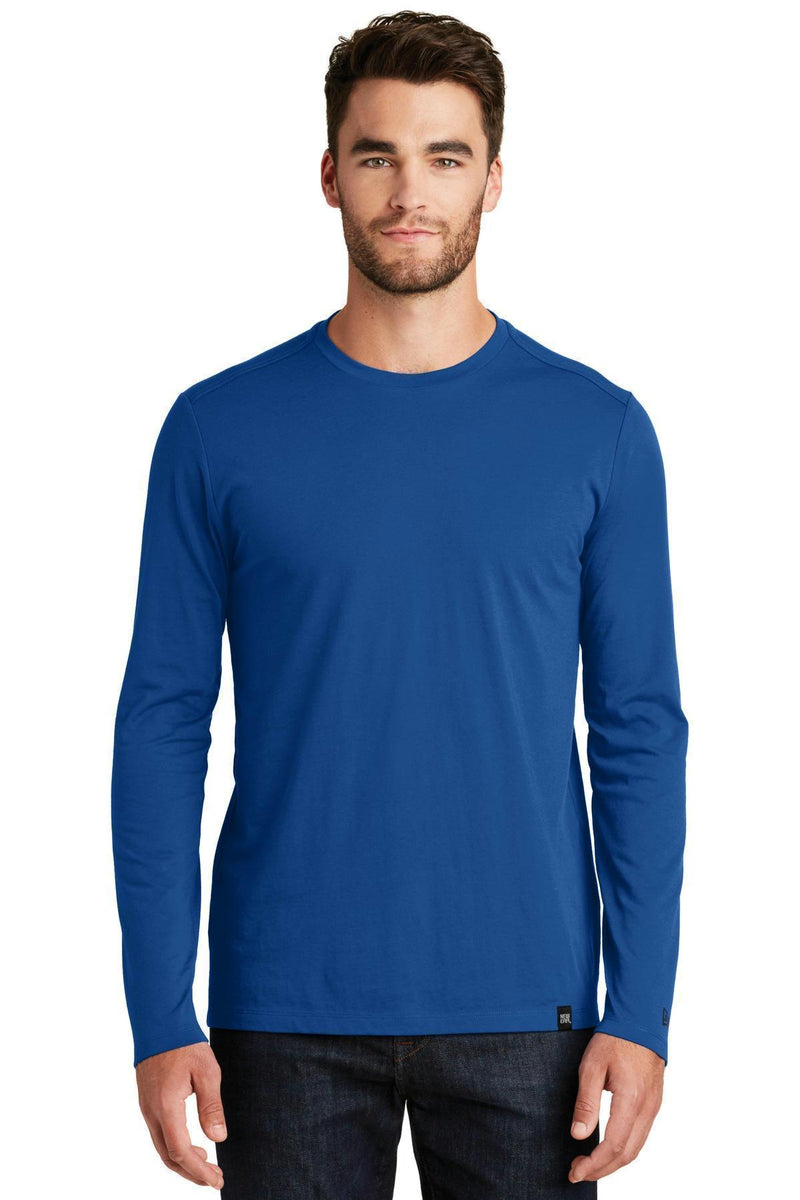 New Era Heritage BlendLong Sleeve Crew Tee. NEA102-T-shirts-Royal-4XL-JadeMoghul Inc.