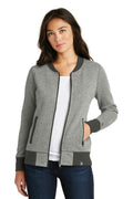 New Era Ladies French Terry Baseball Full-Zip. LNEA503-Ladies-Light Graphite Twist/ Graphite-4XL-JadeMoghul Inc.