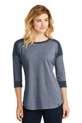 New Era Ladies Heritage Blend3/4-Sleeve Baseball Raglan Tee. LNEA104-T-shirts-True Navy/True Navy Twist-4XL-JadeMoghul Inc.