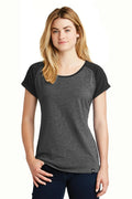 New Era Ladies Heritage BlendVarsity Tee. LNEA107-T-shirts-Black/ Black Twist-4XL-JadeMoghul Inc.
