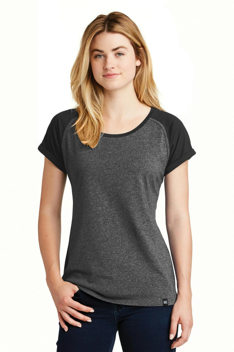 New Era Ladies Heritage BlendVarsity Tee. LNEA107-T-shirts-Black/ Black Twist-4XL-JadeMoghul Inc.