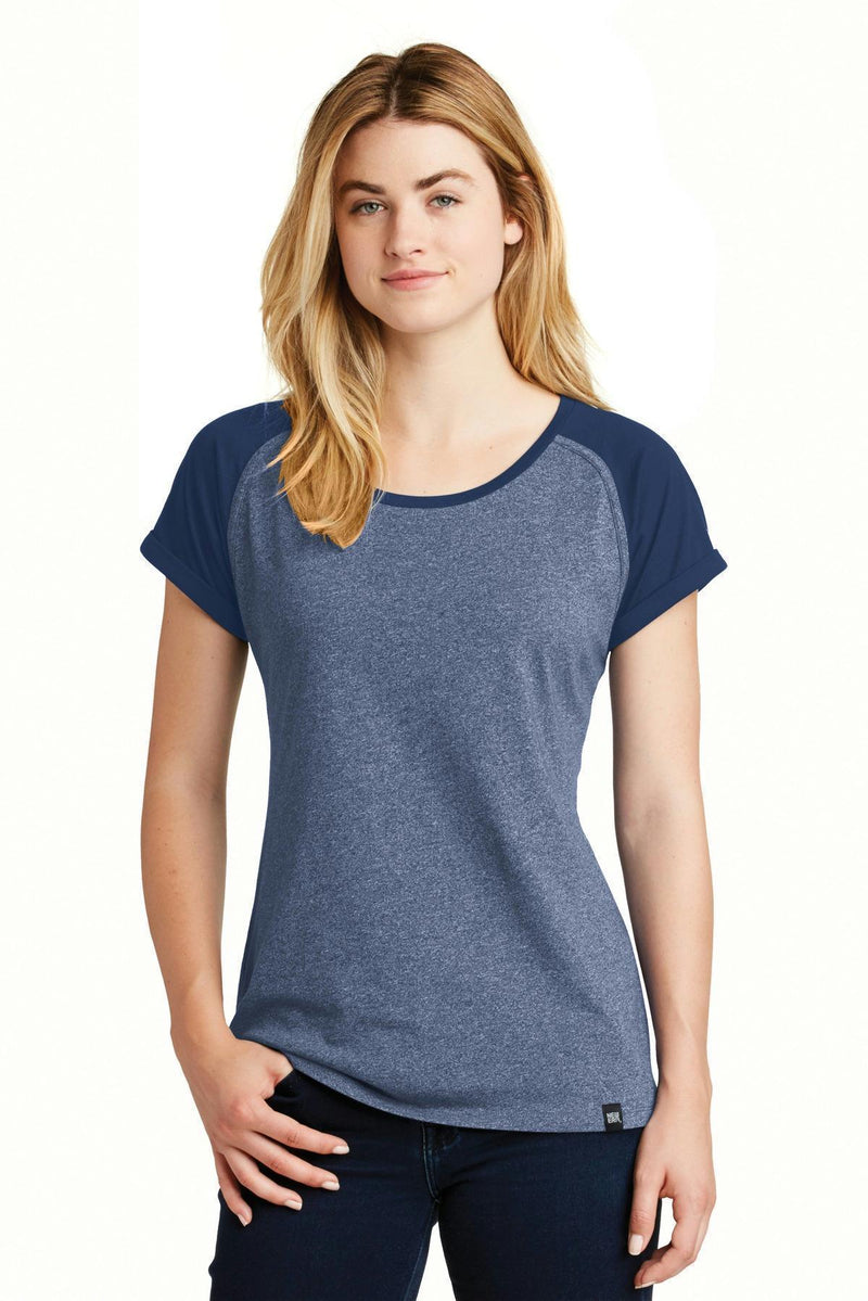 New Era Ladies Heritage BlendVarsity Tee. LNEA107-T-shirts-Dark Royal/ Dark Royal Twist-4XL-JadeMoghul Inc.