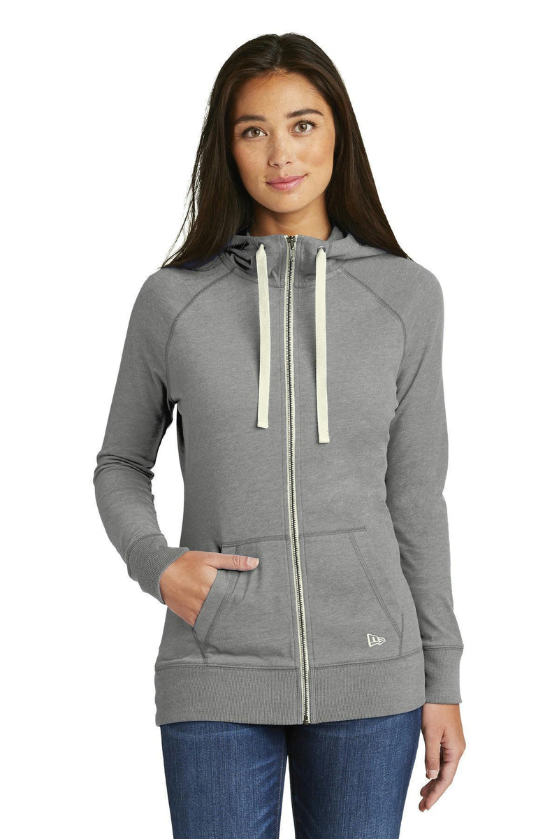 New Era Ladies Sueded Cotton Full-Zip Hoodie. LNEA122-T-shirts-Shadow Grey Heather-4XL-JadeMoghul Inc.