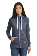 New Era Ladies Sueded Cotton Full-Zip Hoodie. LNEA122-T-shirts-True Navy Heather-4XL-JadeMoghul Inc.