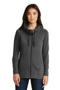 New Era Ladies Tri-BlendFleece Full-Zip Hoodie. LNEA511-Sweatshirts/Fleece-Black Heather-4XL-JadeMoghul Inc.