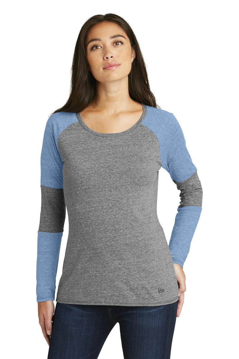 New Era Ladies Tri-BlendPerformance Baseball Tee. LNEA132-Ladies-Royal/ Shadow Grey-4XL-JadeMoghul Inc.