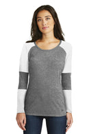 New Era Ladies Tri-BlendPerformance Baseball Tee. LNEA132-Ladies-White/ Shadow Grey-4XL-JadeMoghul Inc.