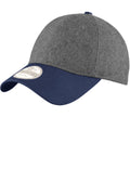 New Era Melton Wool Heather Cap. NE206-Caps-Graphite Heather/ Deep Navy-OSFA-JadeMoghul Inc.