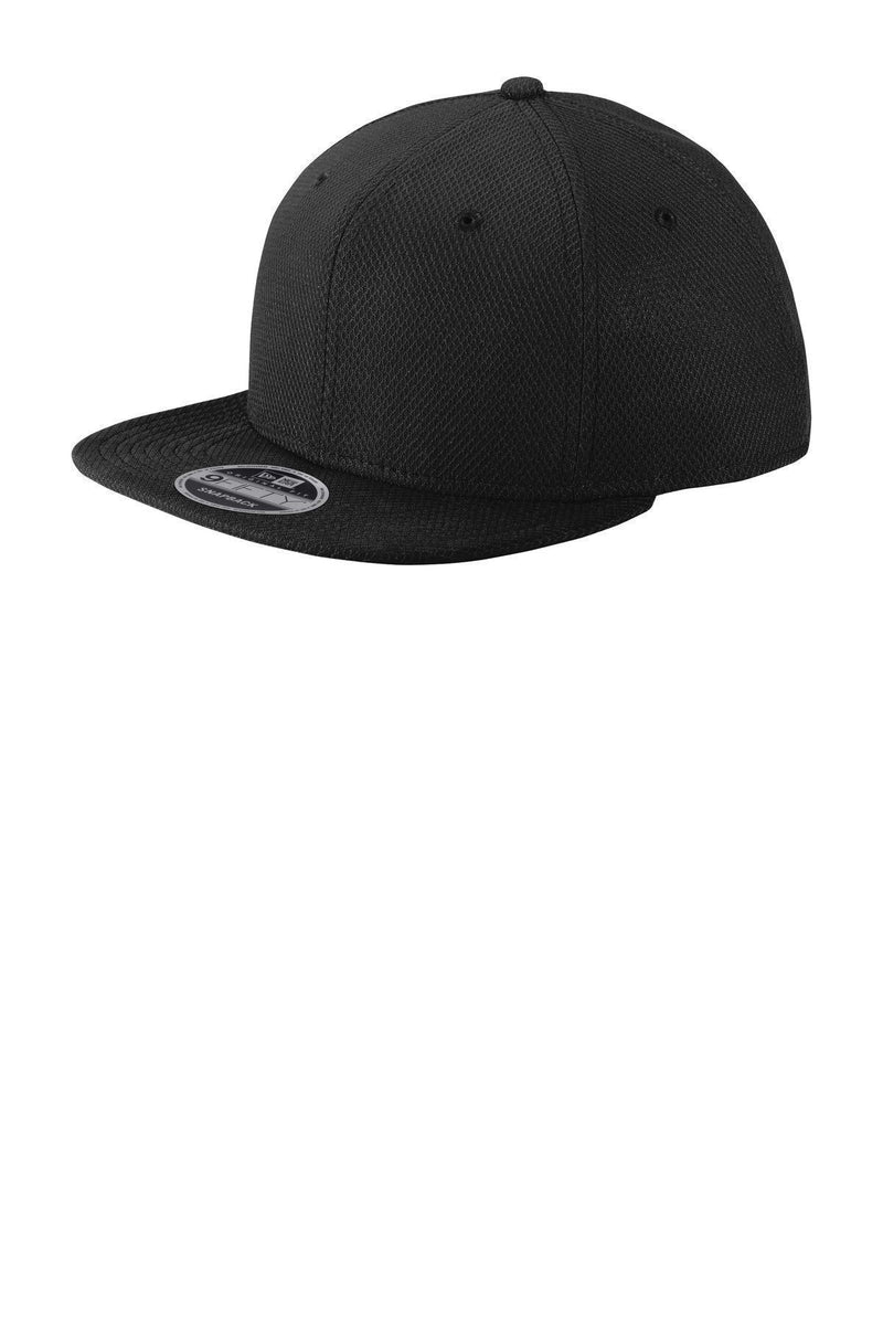 New Era Original Fit Diamond Era Flat Bill Snapback Cap. NE404-Caps-Black-OSFA-JadeMoghul Inc.