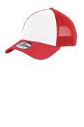 New Era - Snapback Contrast Front MeshCap. NE204-Caps-White/Scarlet Red-OSFA-JadeMoghul Inc.