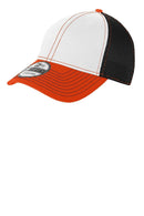 New Era - Stretch MeshContrast Stitch Cap. NE1120-Caps-White/ Deep Orange/ Black-L/XL-JadeMoghul Inc.