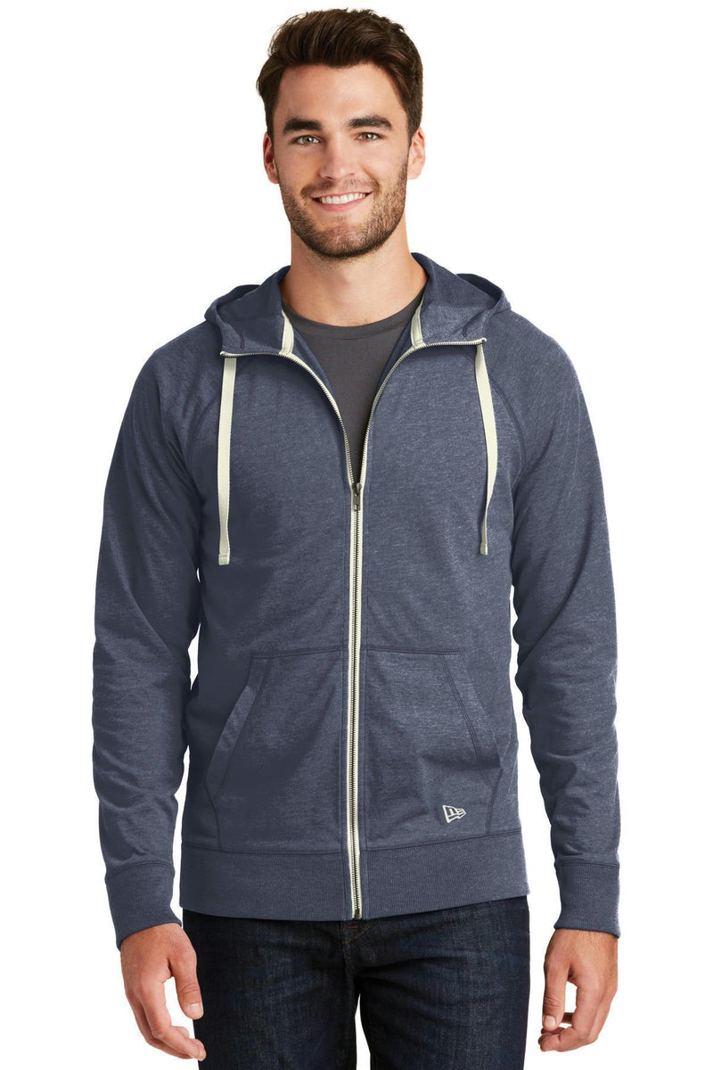 New Era Sueded Cotton Full-Zip Hoodie. NEA122-T-shirts-True Navy Heather-4XL-JadeMoghul Inc.