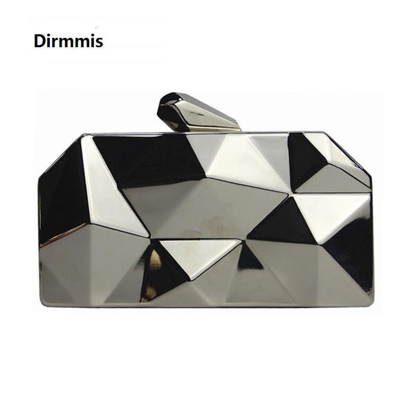 New fashion 2018 Women messenger bag brand wallet unique solid metal acrylic hand bag lady party prom Shoulder bag casual Clutch-gold-18cm-JadeMoghul Inc.