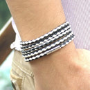 New Fashion 5 layer Leather Bracelets & charm Bangle Handmade Round Rope Turn Buckle Bracelet For Women Men Low Price Wholesale-White Black-JadeMoghul Inc.
