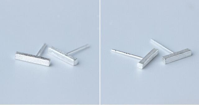 New Fashion 925 Sterling Silver straight Bar /Stick Stud Earrings Piercing Vertical Bar Gift for Men Women geometric GTLE492-1-TYPE 3-JadeMoghul Inc.