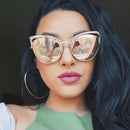 New Fashion Cat Eye luxury Sunglasses 2017 Women Brand Designer Twin-Beam Mirror Men Sun Glasses Vintage Female oculos de sol-gold pink-JadeMoghul Inc.