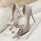 New Fashion Delicate Sweet Bowknot High Heel Shoes Side Hollow Pointed Women Pumps-Gray-34-JadeMoghul Inc.