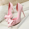 New Fashion Delicate Sweet Bowknot High Heel Shoes Side Hollow Pointed Women Pumps-Pink-34-JadeMoghul Inc.