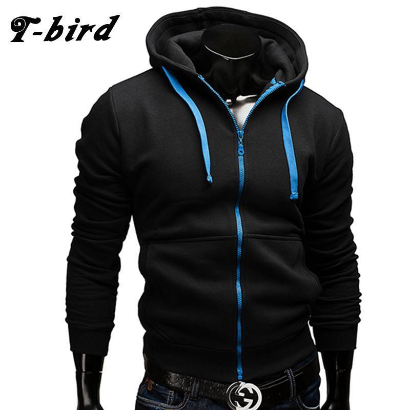New Fashion Hoodies Brand Men Zipper Sweatshirt Male Hoody-Black and white-M-JadeMoghul Inc.