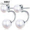 New Fashion jewelry double pearl earings brincos candy color earrings for women pendientes trendy stud earrings Hot Earrings-Pink-JadeMoghul Inc.