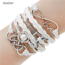 new fashion jewelry infinite double leather multilayer Charm bracelet factory price for woman jewelry wholesale-2-JadeMoghul Inc.