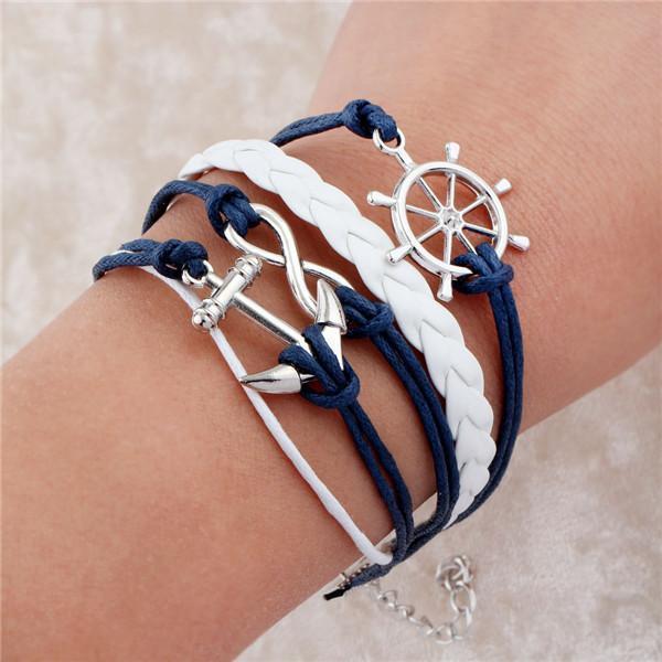 new fashion jewelry infinite double leather multilayer Charm bracelet factory price for woman jewelry wholesale-3-JadeMoghul Inc.