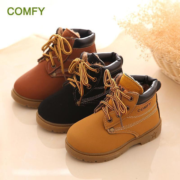 New Fashion Winter Baby Boots Boys And Girls Calzado Botas Ninas 2015 Infant Girl Winter Leather Boots Baby Warm Snow Boots-Winter Black-6-JadeMoghul Inc.