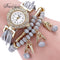 New Fashion Women Dress Watch - Pearl Crystal Stone Ladies Bracelet Watch-Grey-JadeMoghul Inc.